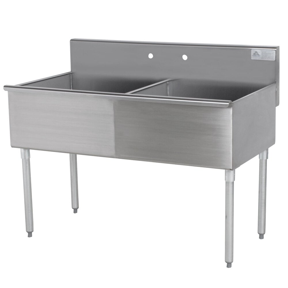 Advance Tabco 4-2-48 Two Compartment Stainless Steel Commercial Sink - 48