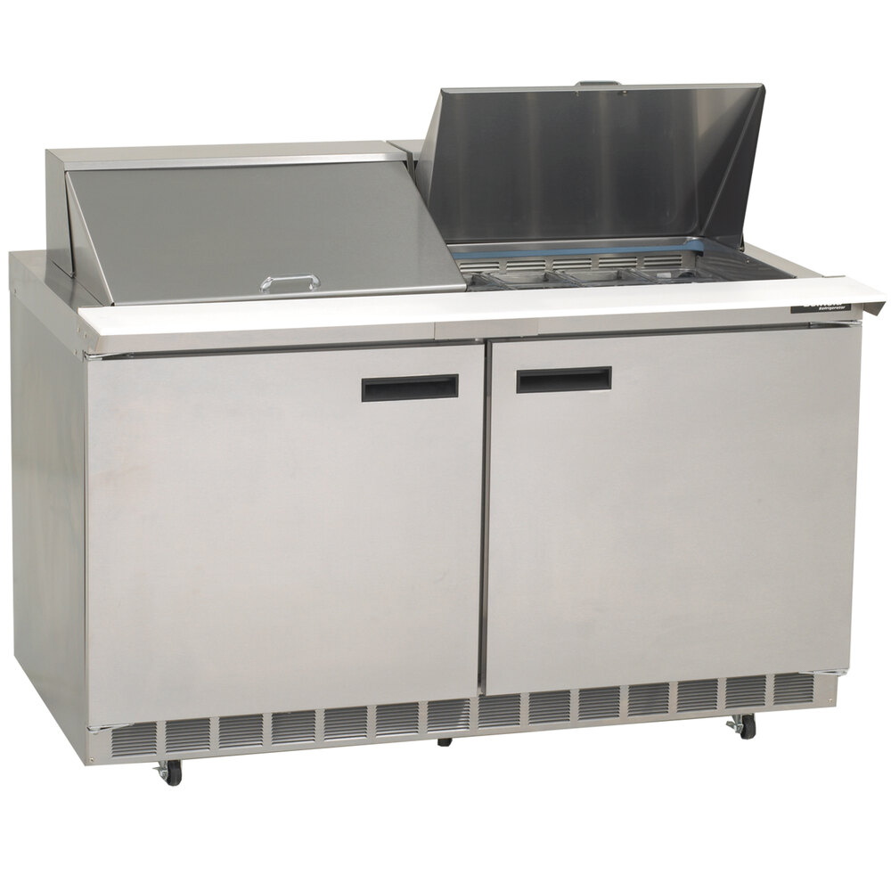 Delfield 4460N-24M 60 inch 2 Door Mega Top Refrigerated Sandwich Prep Table