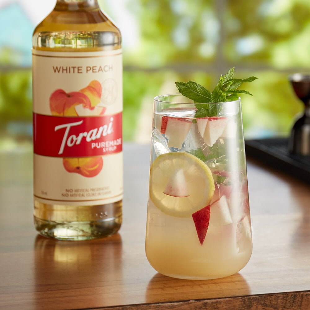 Torani 750 mL Puremade White Peach Flavoring Syrup