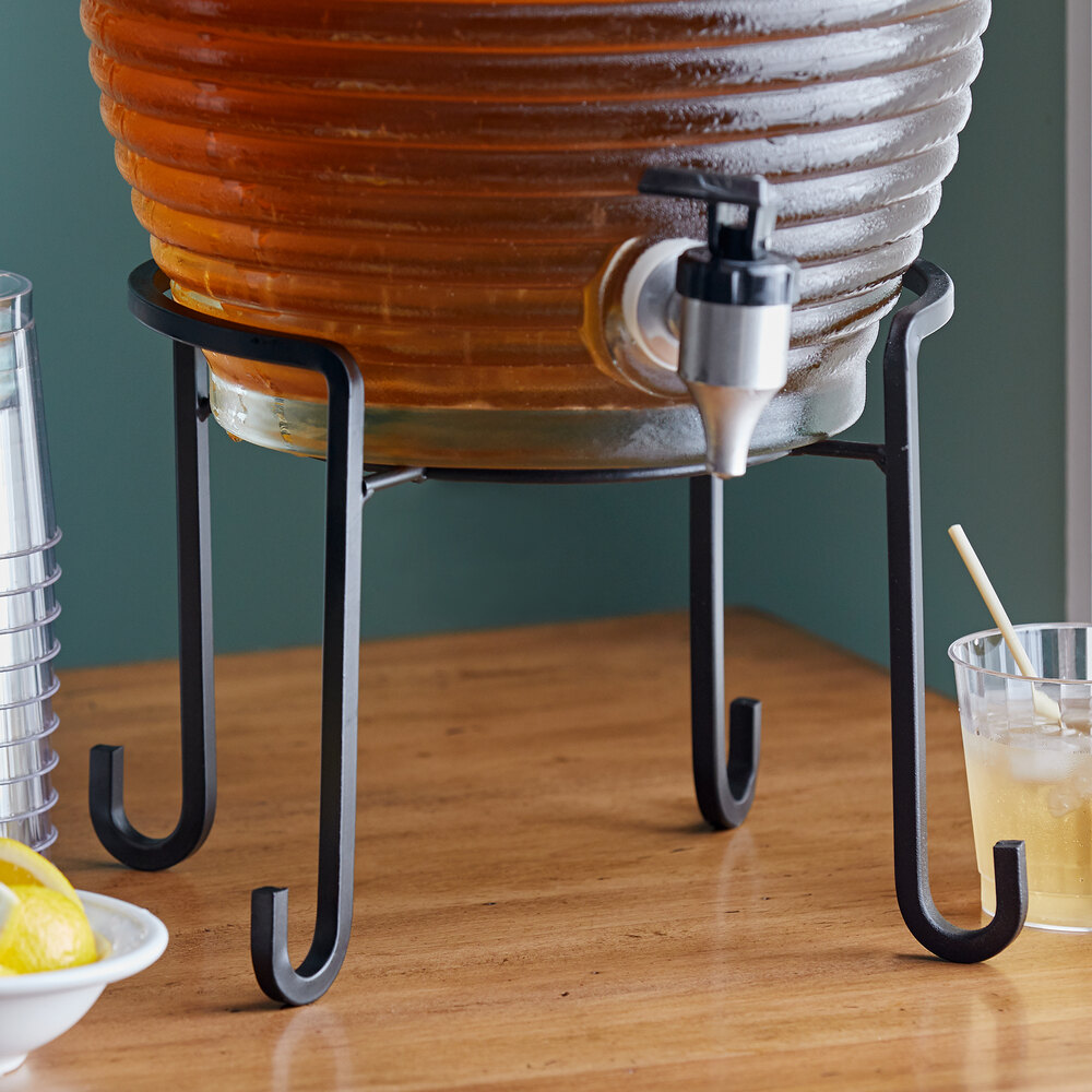 Libbey 92163 7" Black Metal Beverage Dispenser Display Stand