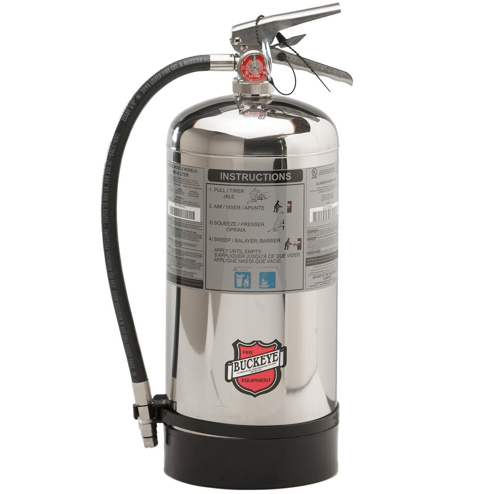 Buckeye 6 Liter Class K Wet Chemical Fire Extinguisher - Rechargeable ...