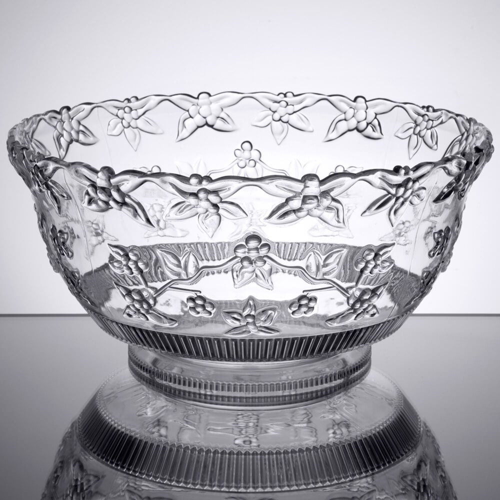 Fineline Platter Pleasers 3512 10 Qt. Clear Plastic Punch Bowl