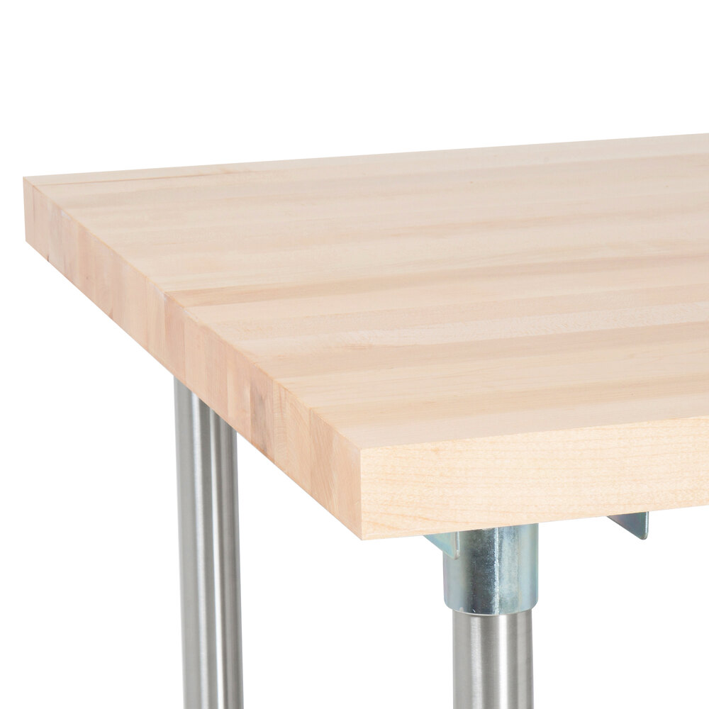 Advance Tabco H2S-304 Wood Top Work Table with Stainless ...