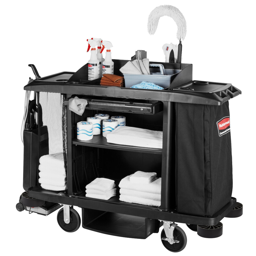 Rubbermaid FG618900BLA Full Size Housekeeping  Cart 