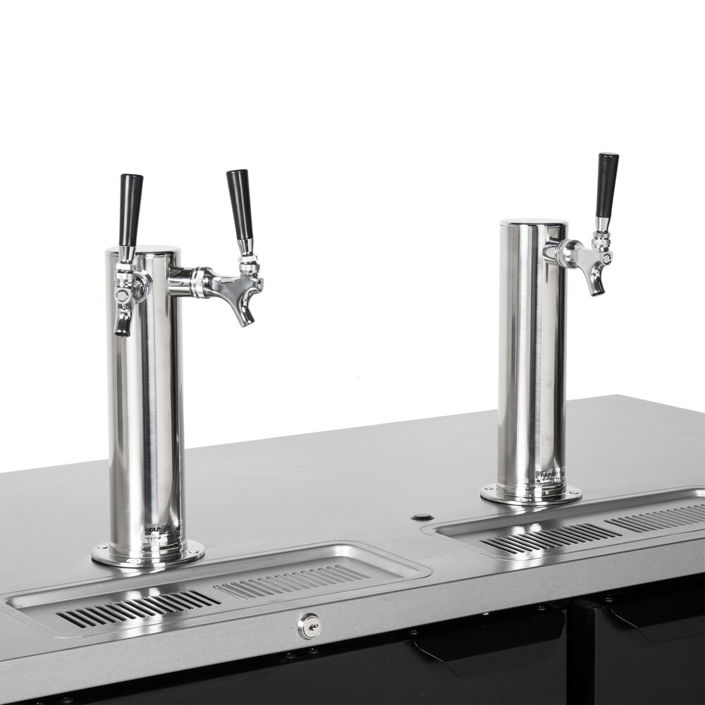 BeverageAir DD58HC1B 1 Single and 1 Double Tap Kegerator Beer