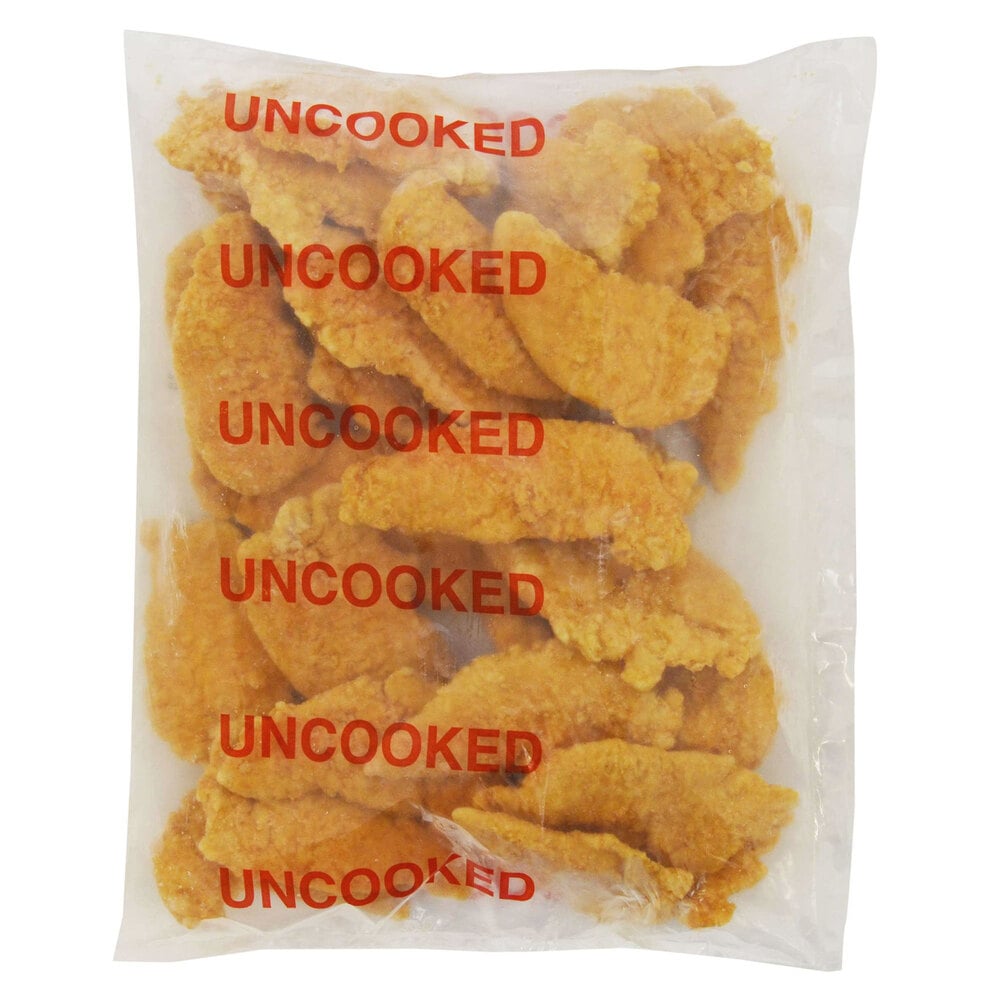 Brakebush TenderLicious Uncooked Boneless Breaded Chicken Breast Tenderloins 5 lb. Bag 2/Case