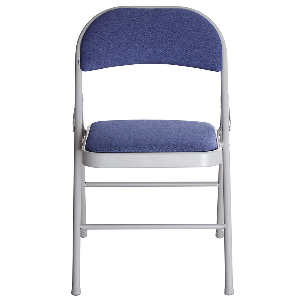 Lancaster Table & Seating Blue Fabric Folding Chair with Padded Seat