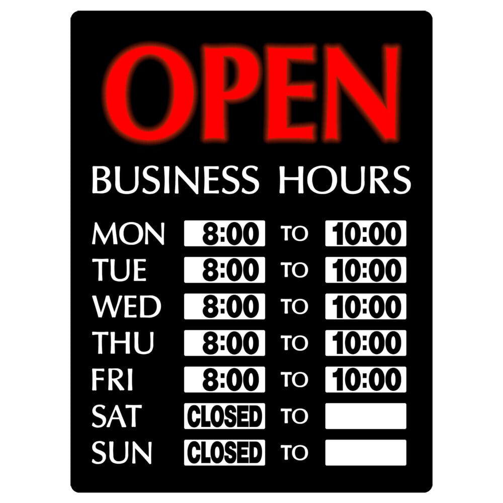 Open Business Hours Vertical LED Sign (17