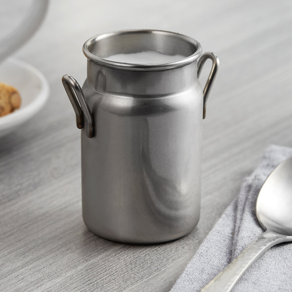 Vollrath 59764 4.9 oz. Mini Milk Can Stainless Steel Creamer