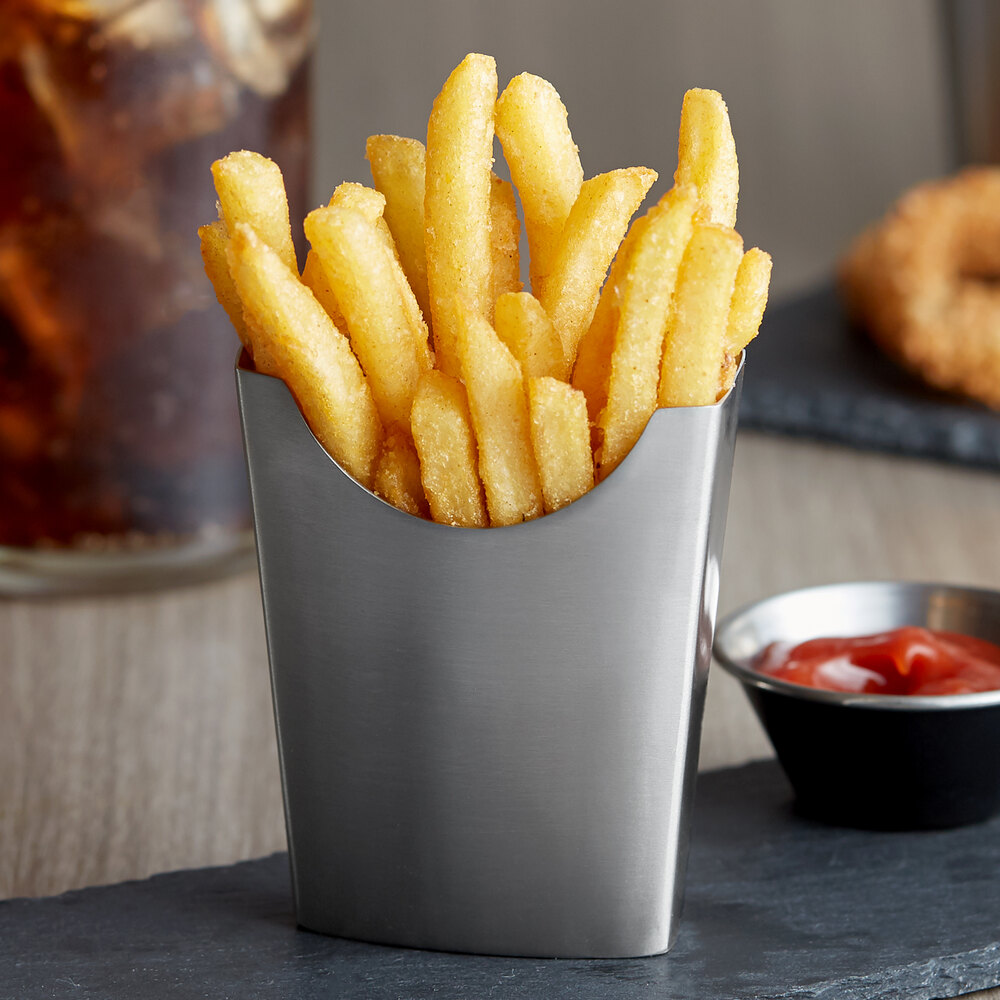 Vollrath 59757 4.3 oz. Stainless Steel Envelope Appetizer / French Fry Holder