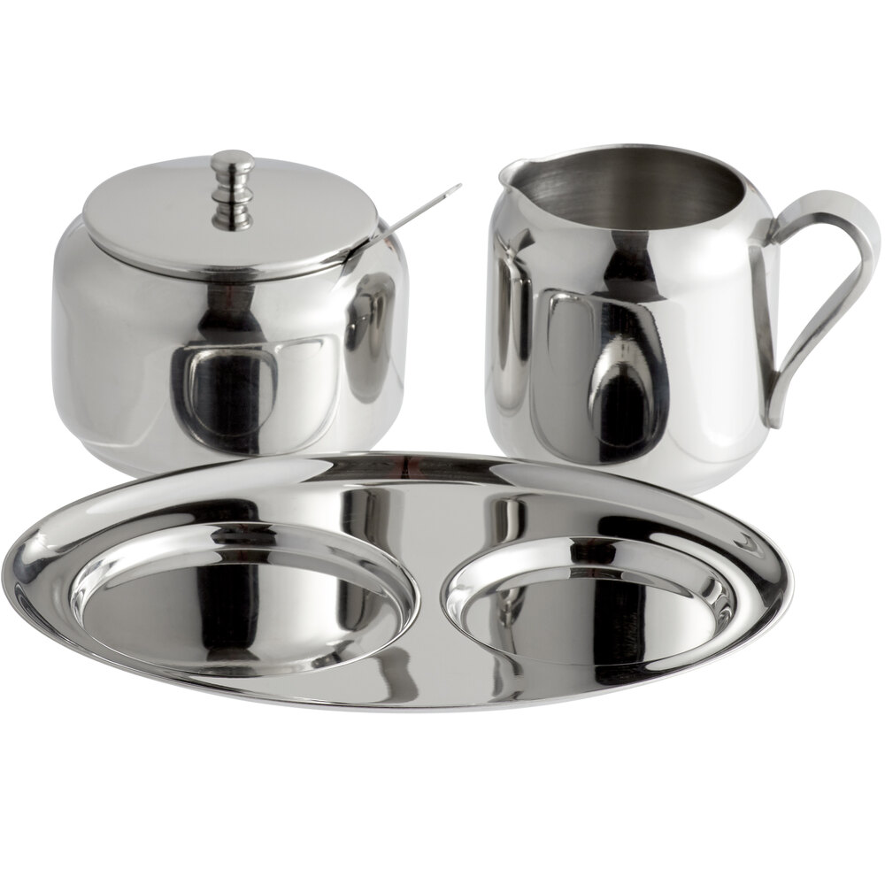 World Tableware 73317 Belle II Stainless Steel Creamer / Sugar Set with