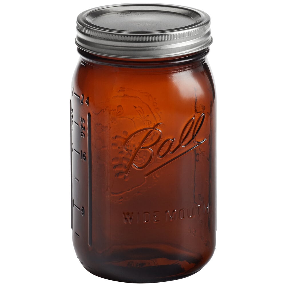 Ball 32 Oz Elite Wide Mouth Mason Jars In Amber 4 Pack