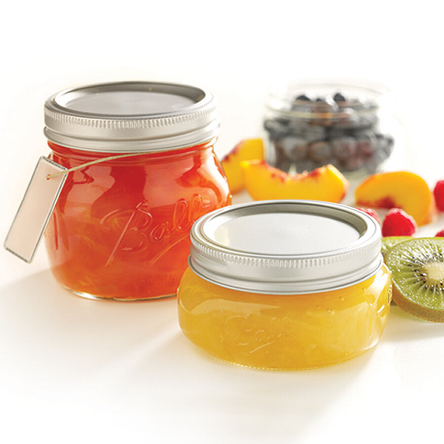 Ball 1440061180 16 oz. Pint Elite Wide Mouth Glass Canning Jar with ...