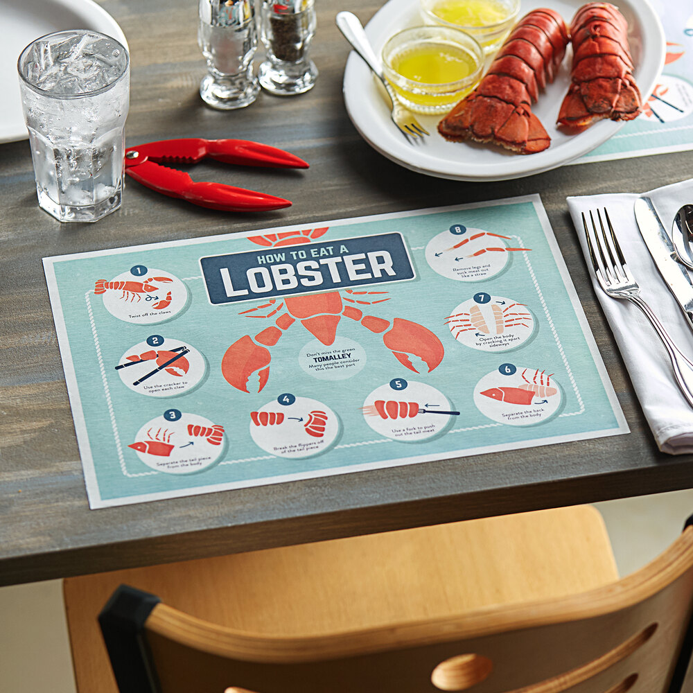 Lobster Placemats How to Eat Fresh Lobster 1000/Case