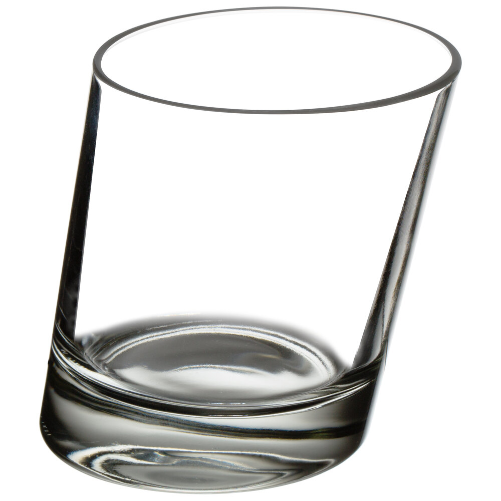 slanted drinking glasses