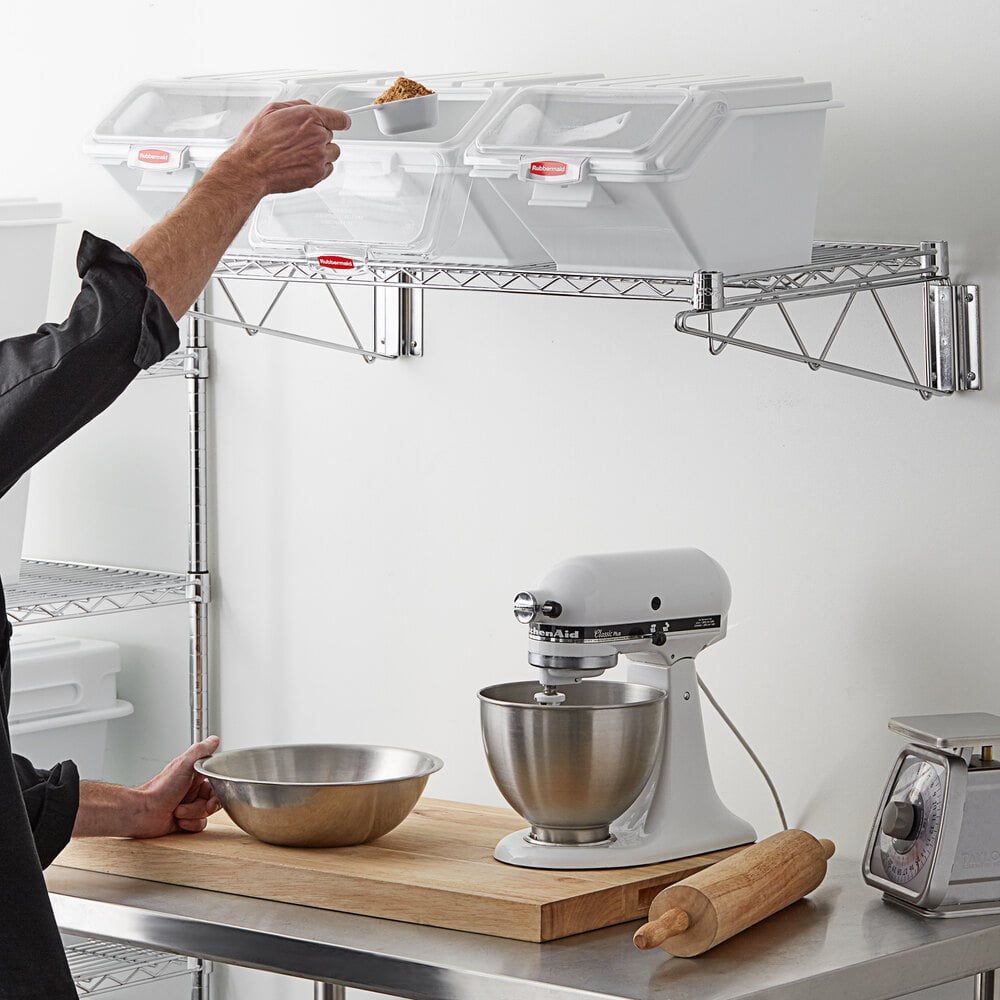 Rubbermaid 18" x 36" Wall Mounted Ingredient Bin Shelving Kit with 3