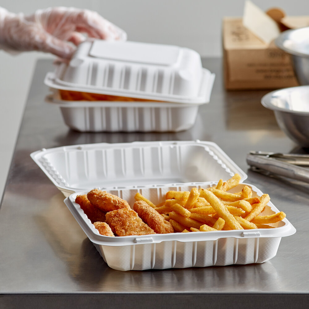 Microwaveable White Take-Out Containers 9