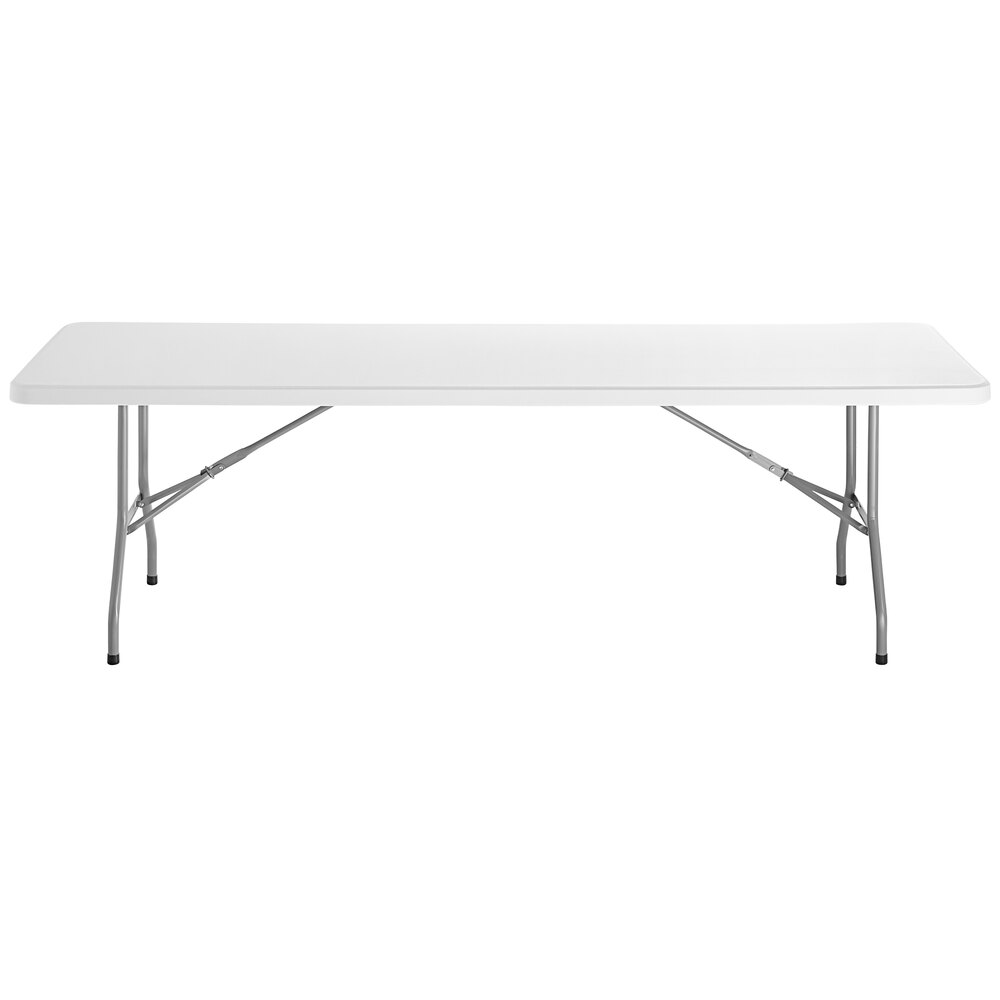 Choice 96" x 30" White Plastic Folding Table