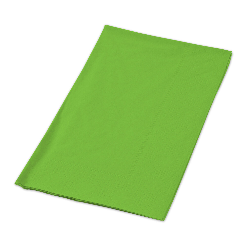 Fresh Lime Green Paper Dinner Napkins, 2Ply, 15" x 17" Hoffmaster