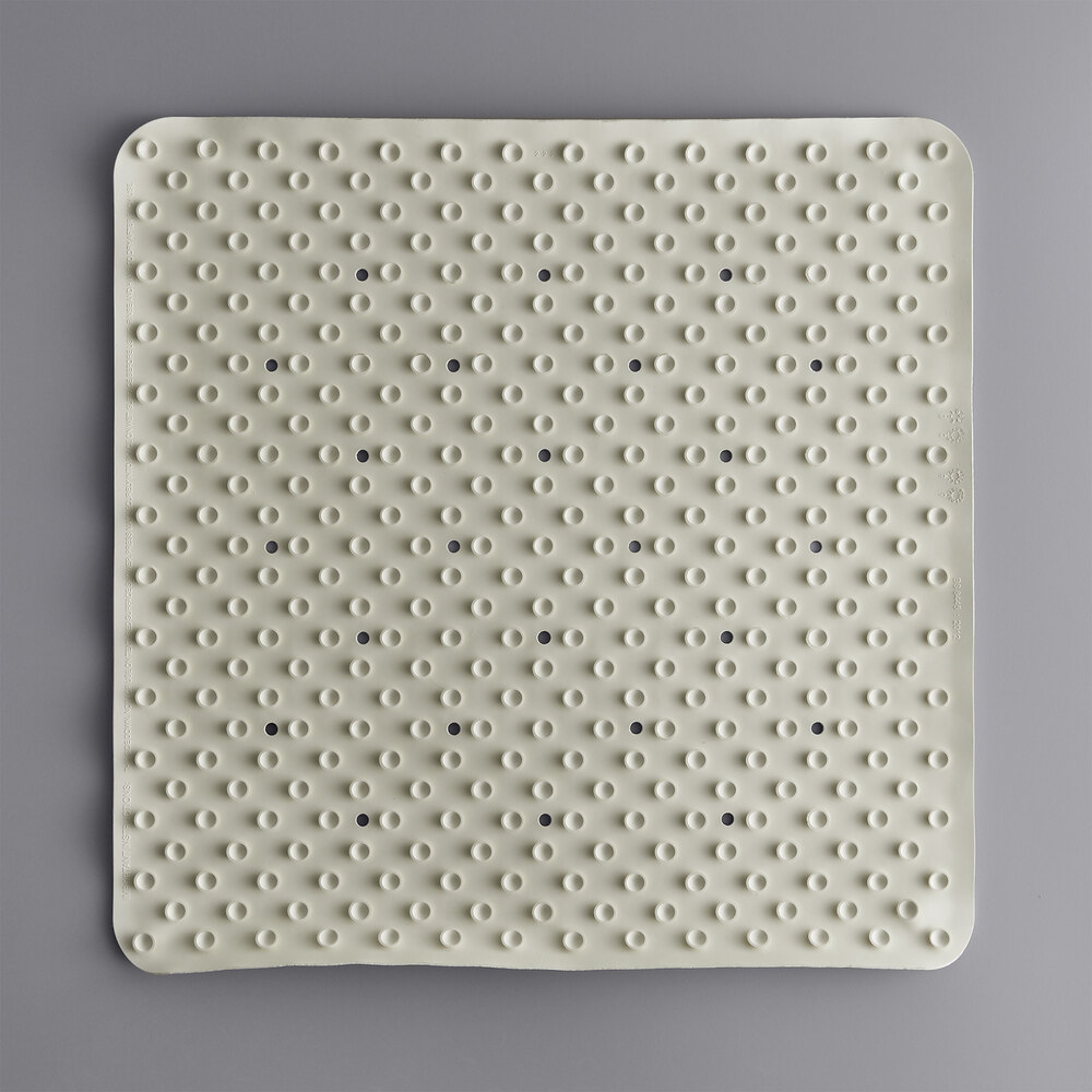 Rubbermaid 1982727 SaftiGrip 22 1/4" Square White Rubber Bath Mat