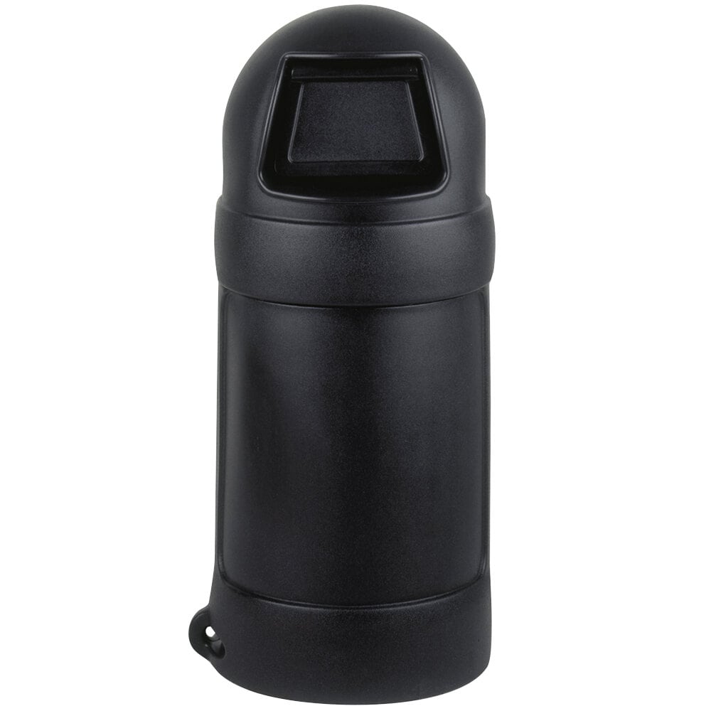 Continental 1425BK Roun Top 24 Gallon Black Round Trash Can   1923455 