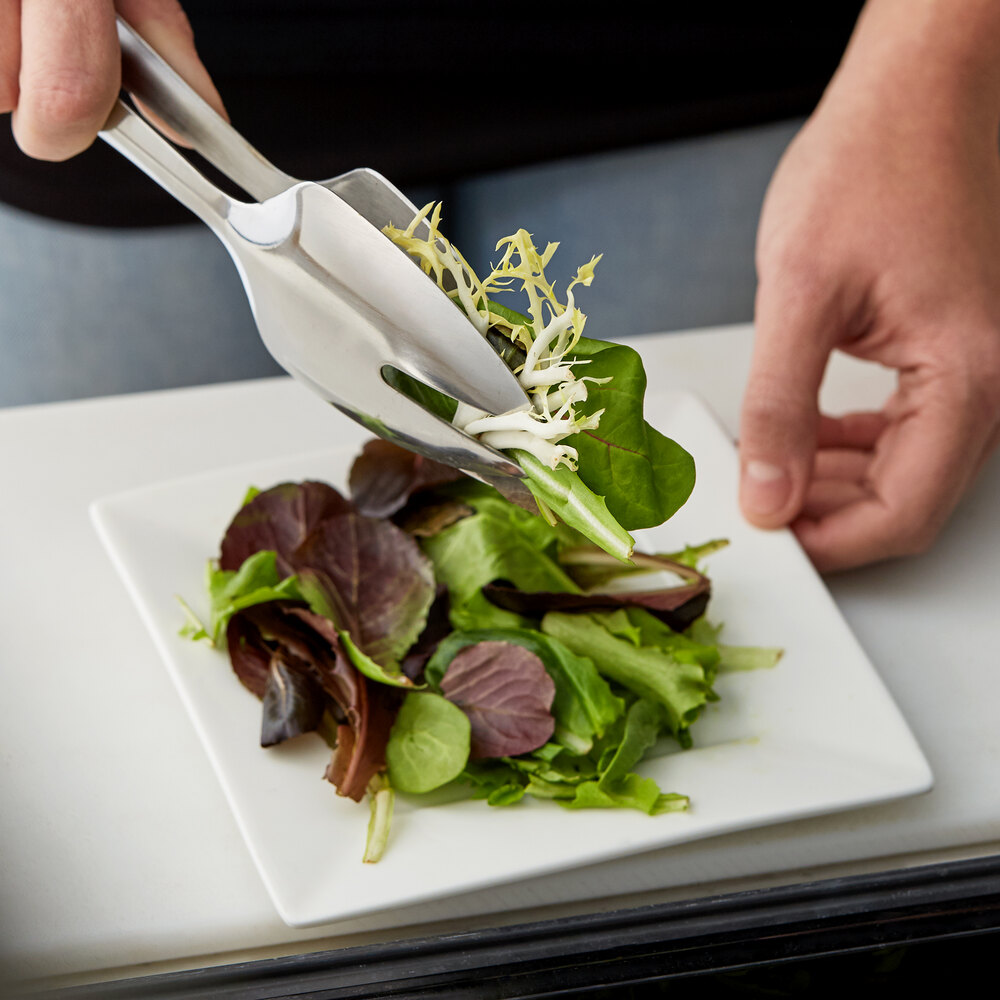 Carlisle 607693 9" 18/8 Stainless Steel Notched Salad Tongs