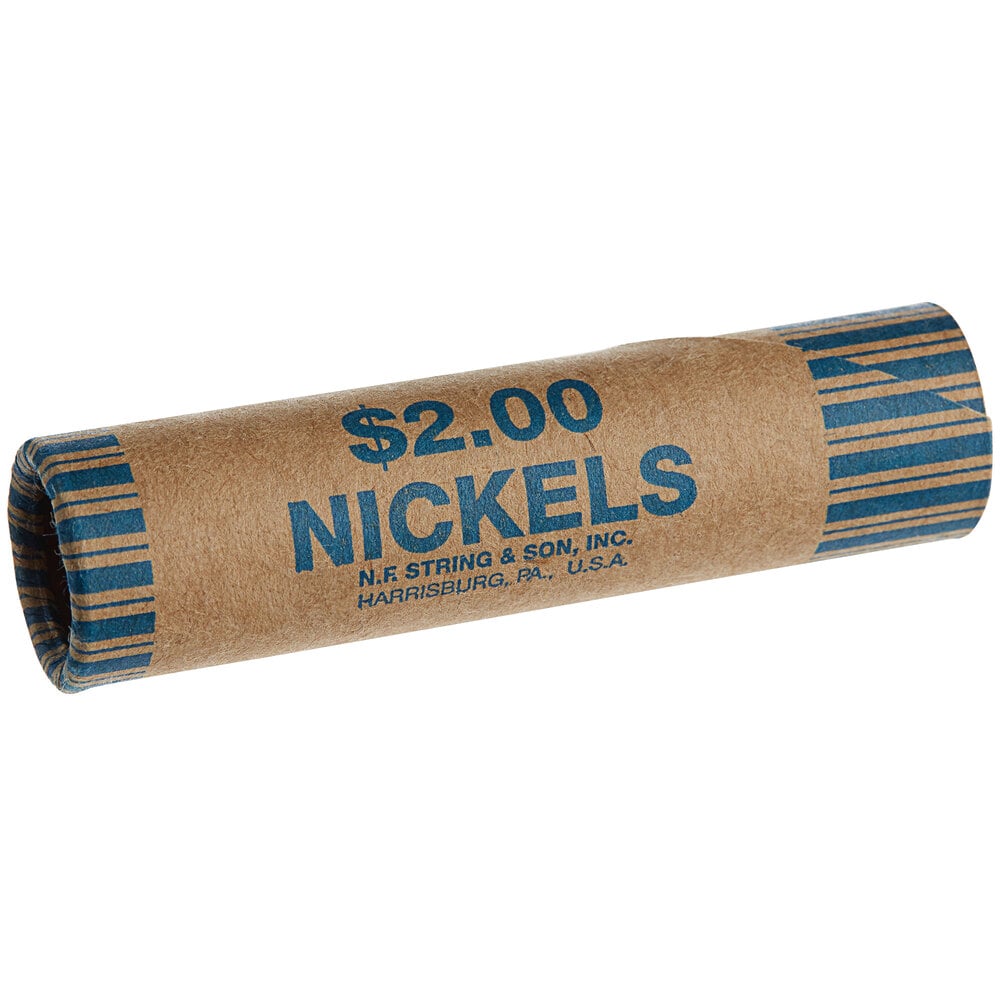 Preformed Coin Wrapper 2, Nickels 1000/Case