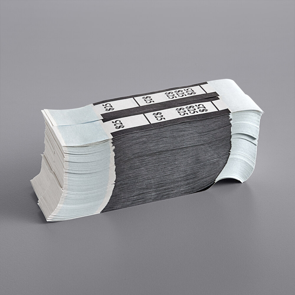 Black SelfAdhesive Currency Strap 25 1000/Case