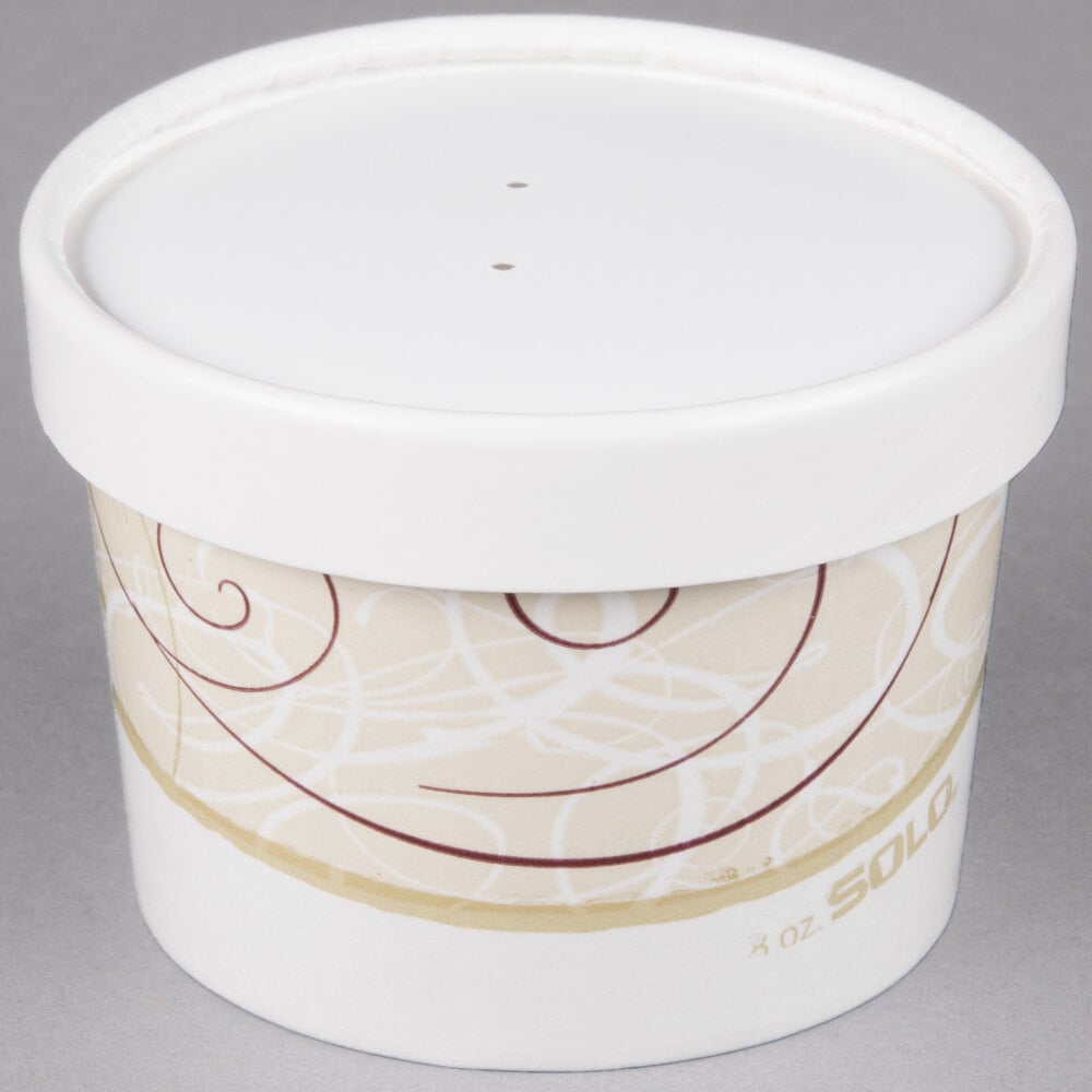 Dart Solo KH8AJ8000 Symphony Print 8 oz. DoubleWall Poly Paper Soup