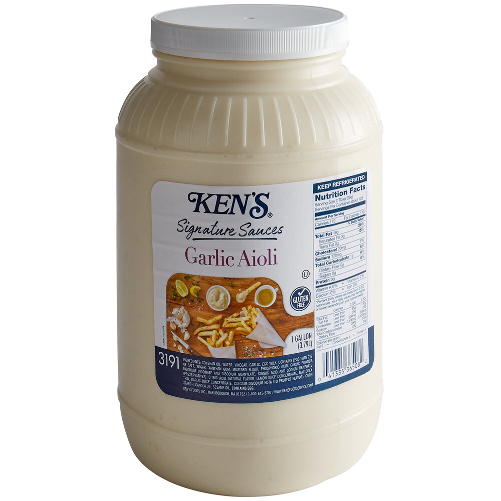 Ken's Foods Garlic Aioli Sauce (1 Gallon Container)