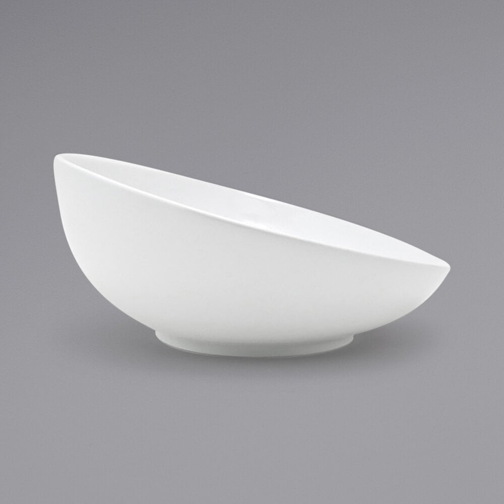 Front of the House BBO033WHP20 Ellipse 68 oz. White Oval Slanted ...