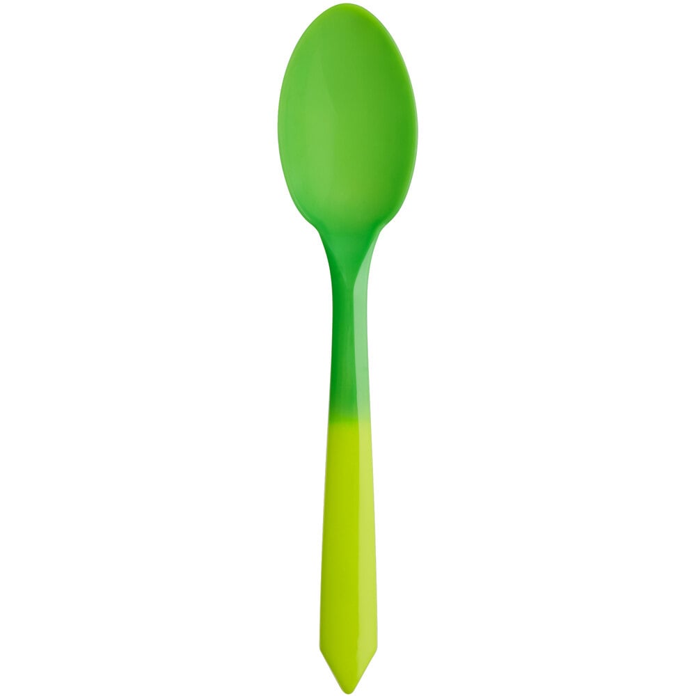 Neon Green to Green Color-Changing Dessert Spoon - 1000/Case