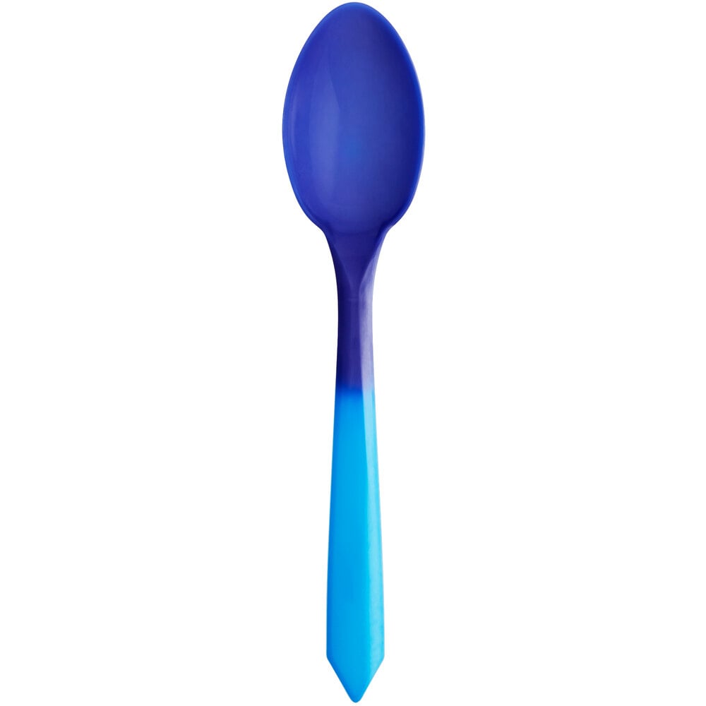 Blue To Purple Color-changing Dessert Spoon - 100 Pack