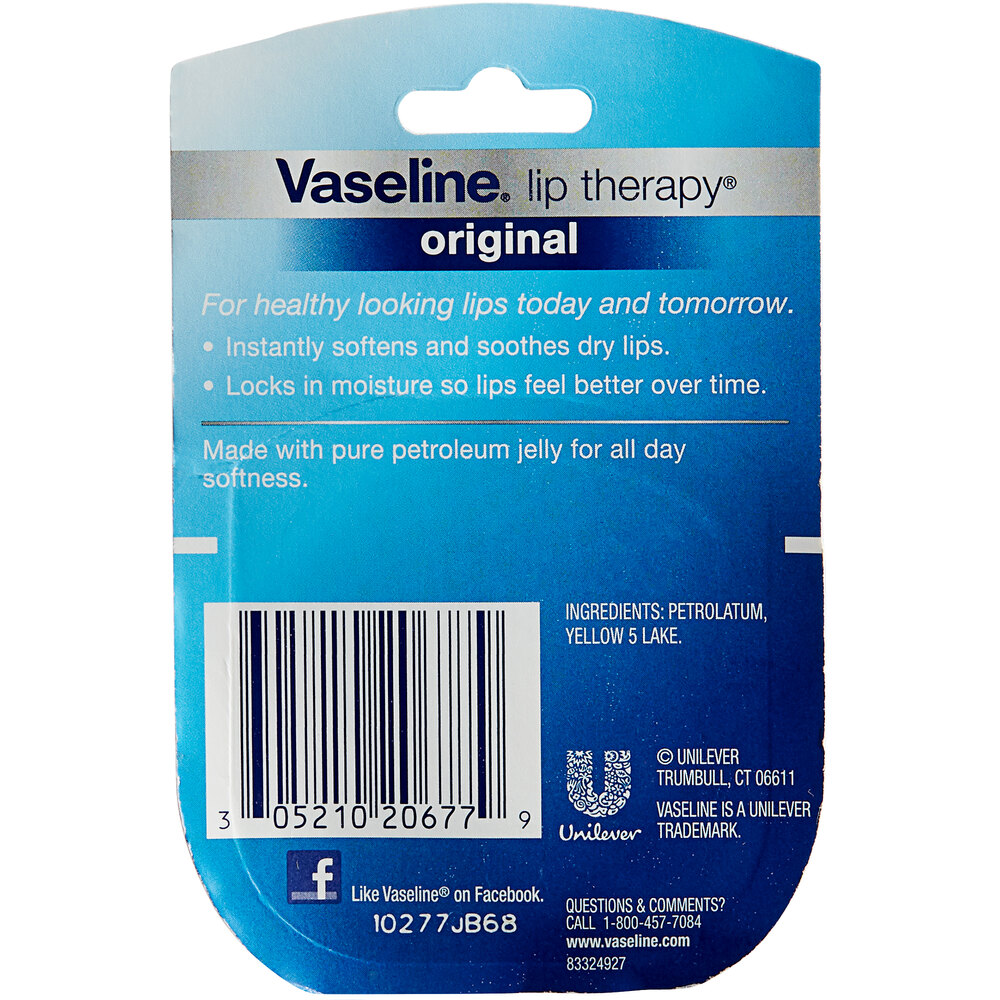 Vaseline 20677 0.25 oz. Lip Therapy Original Lip Balm Jar