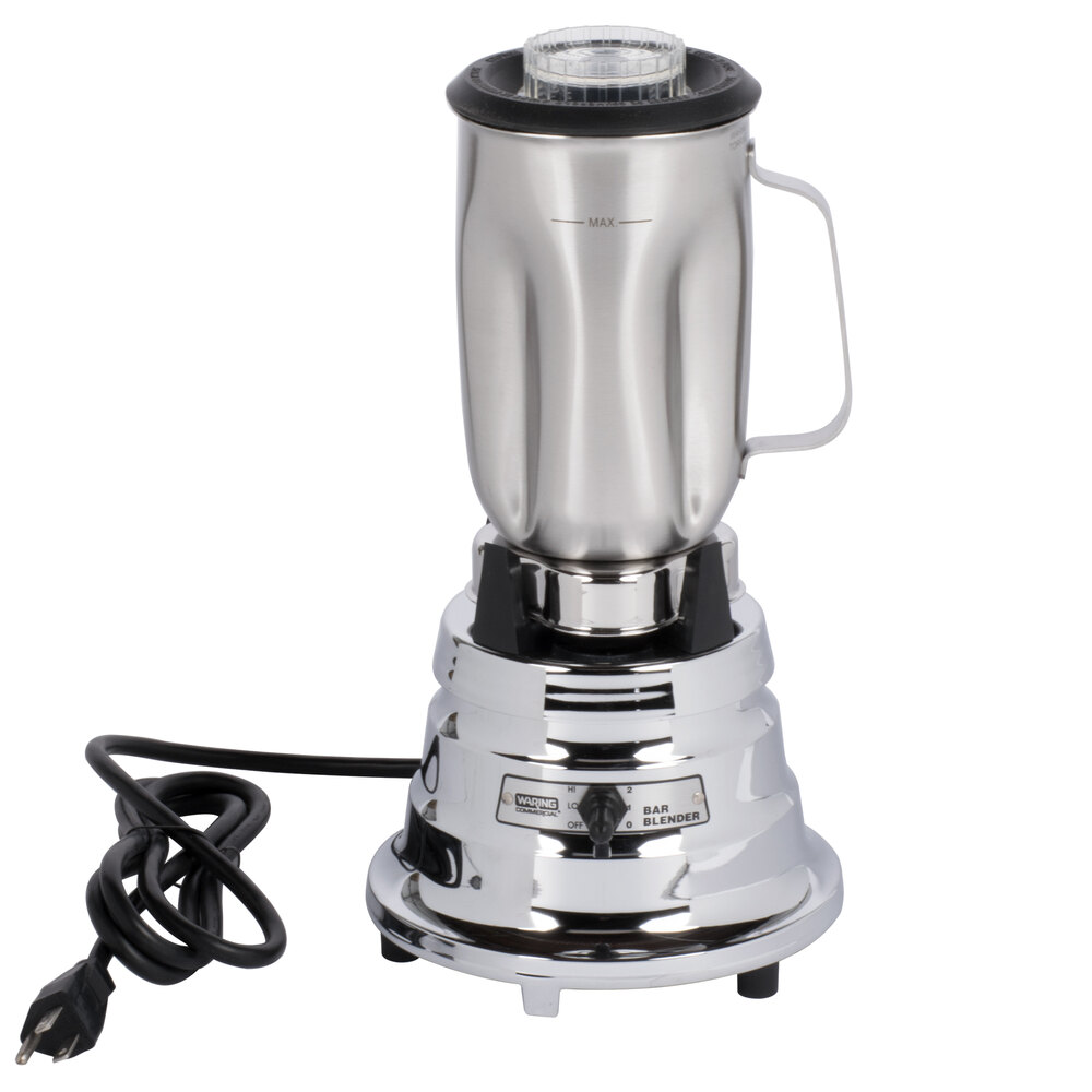 Waring BB900S 1/2 hp 2 Speed Chrome Commercial Bar Blender with 32 oz
