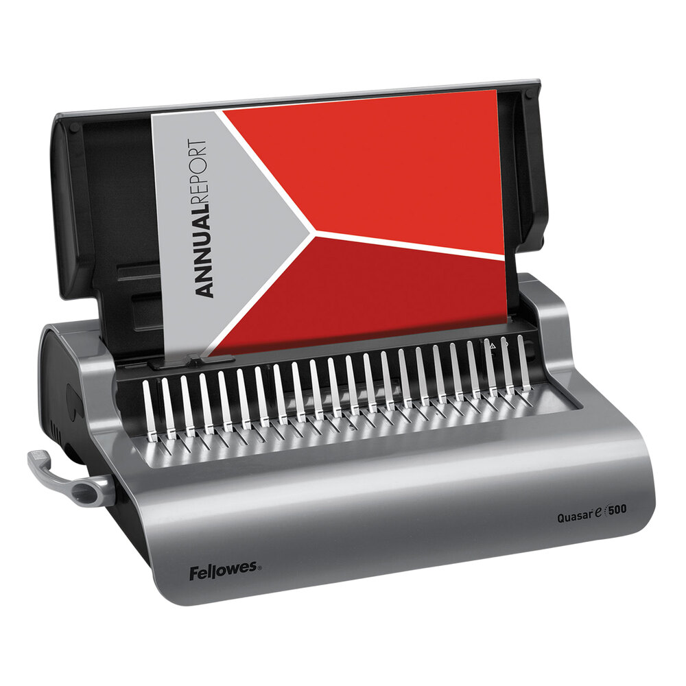 Fellowes 521690 Quasar 500Sheet Metallic Gray Electric Comb Binding