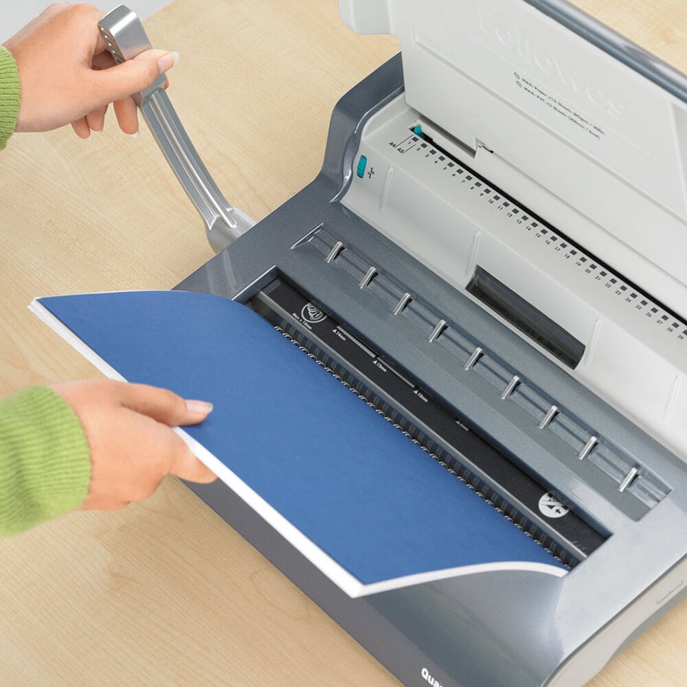 Fellowes 5217401 Quasar 130Sheet Metallic Gray Manual Wire Binding Machine