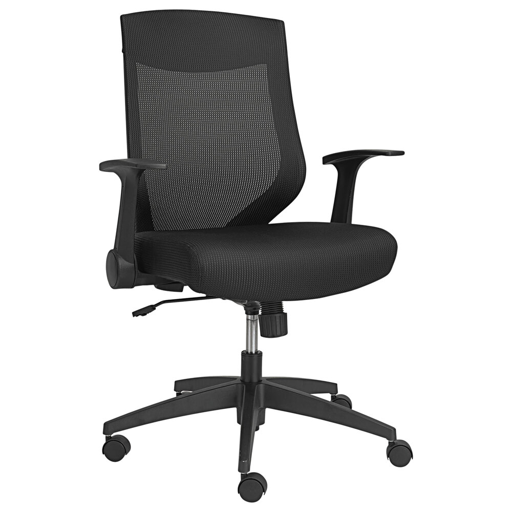 Alera ALEEBK4217 Mid-Back Black Mesh Office Chair with Adjustable Arms ...