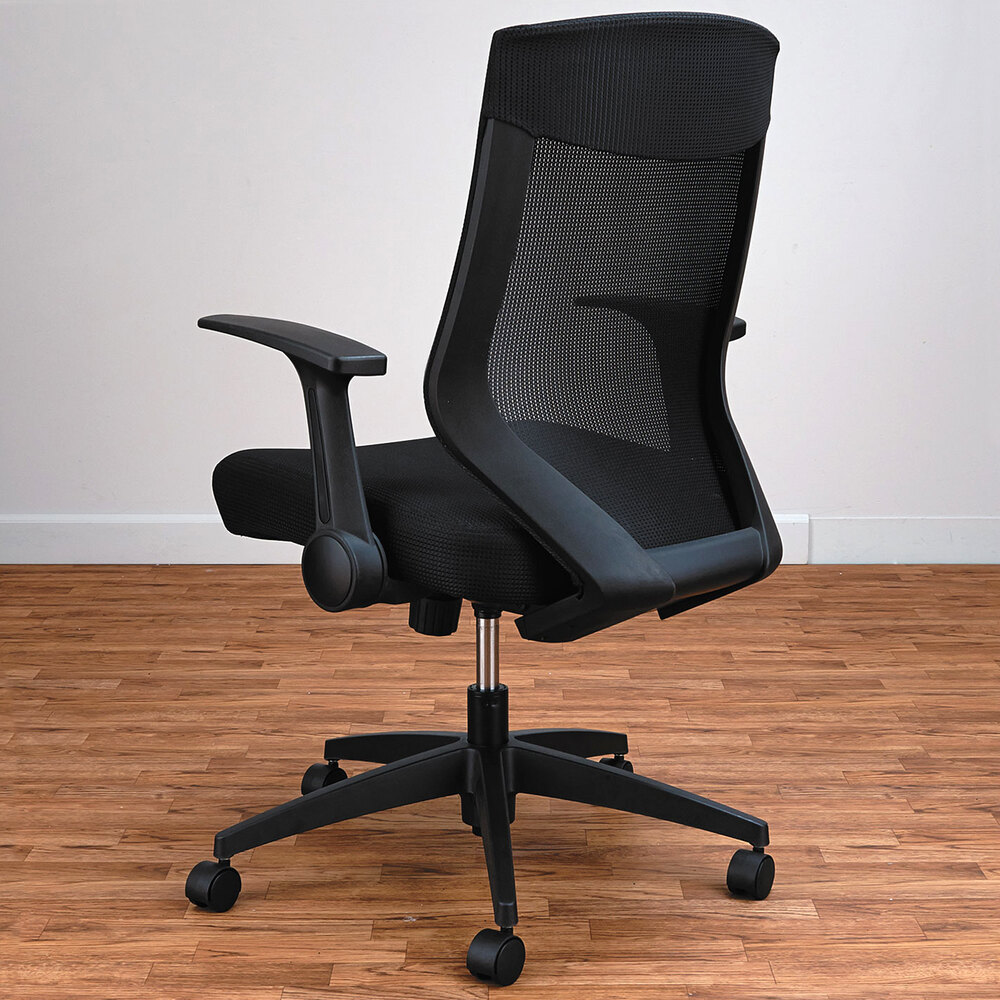 Alera ALEEBK4217 Mid-Back Black Mesh Office Chair with Adjustable Arms ...