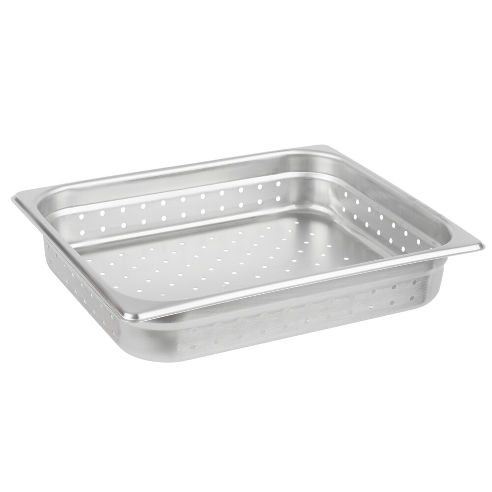 Choice Half Size Perforated Steam Table / Hotel Pan 2 1/2" Deep AntiJam
