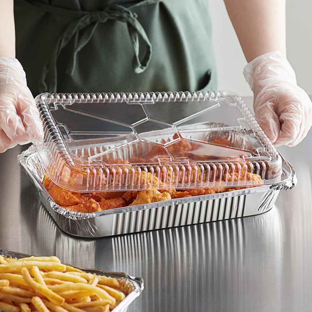 Choice 4 lb. Oblong Foil TakeOut Container with Dome Lid 100/Case