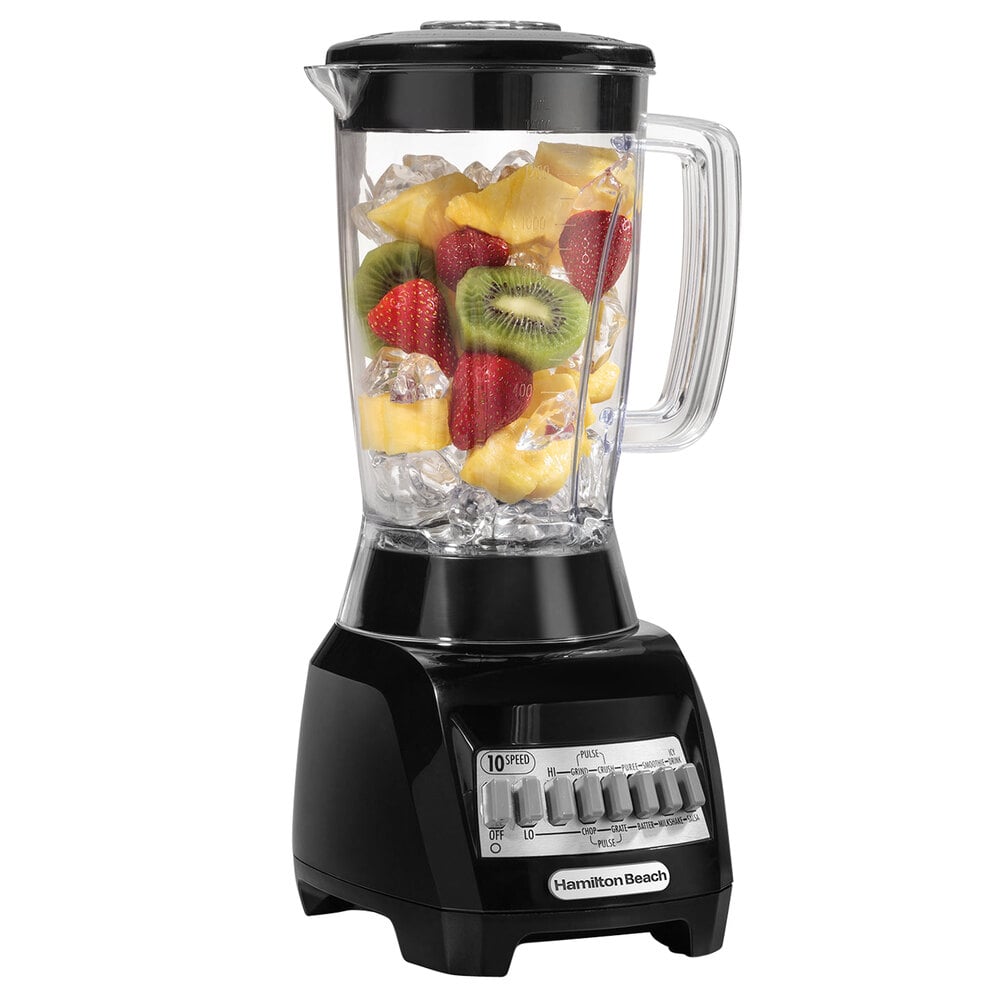 Hamilton Beach 50128 Black 48 oz. 3/4 hp 10 Function Blender - 120V, 500W