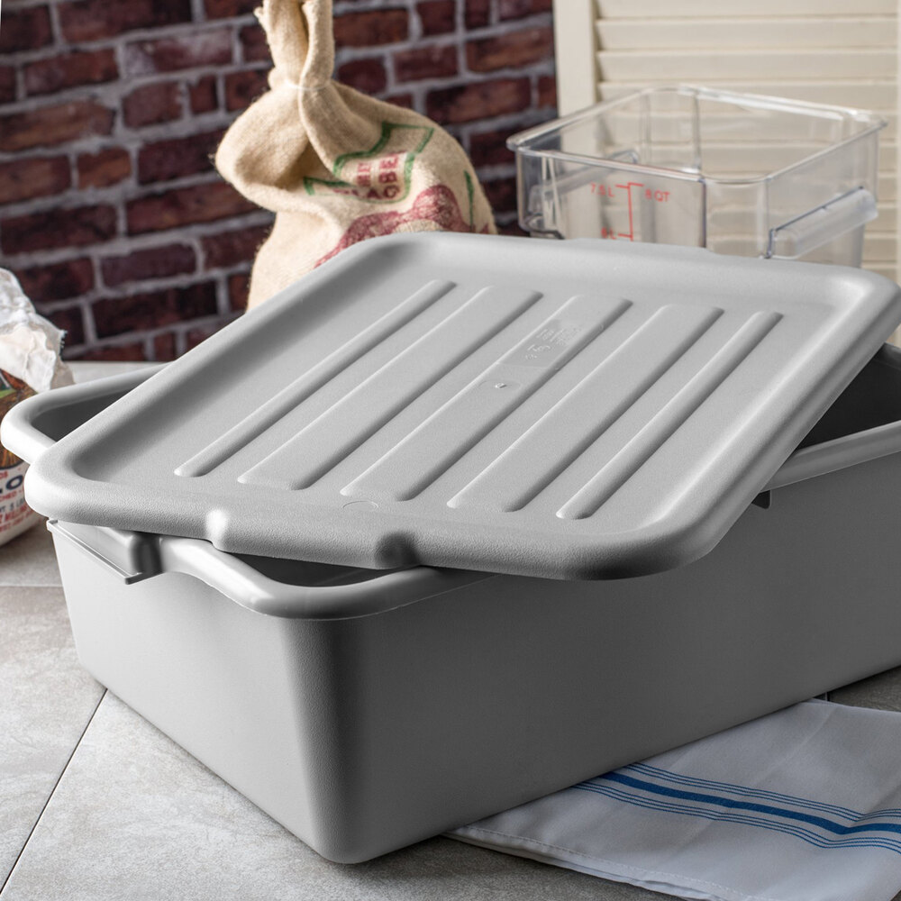 Carlisle 4401223 Comfort Curve 20" x 15" Gray Polypropylene Bus Tub Lid