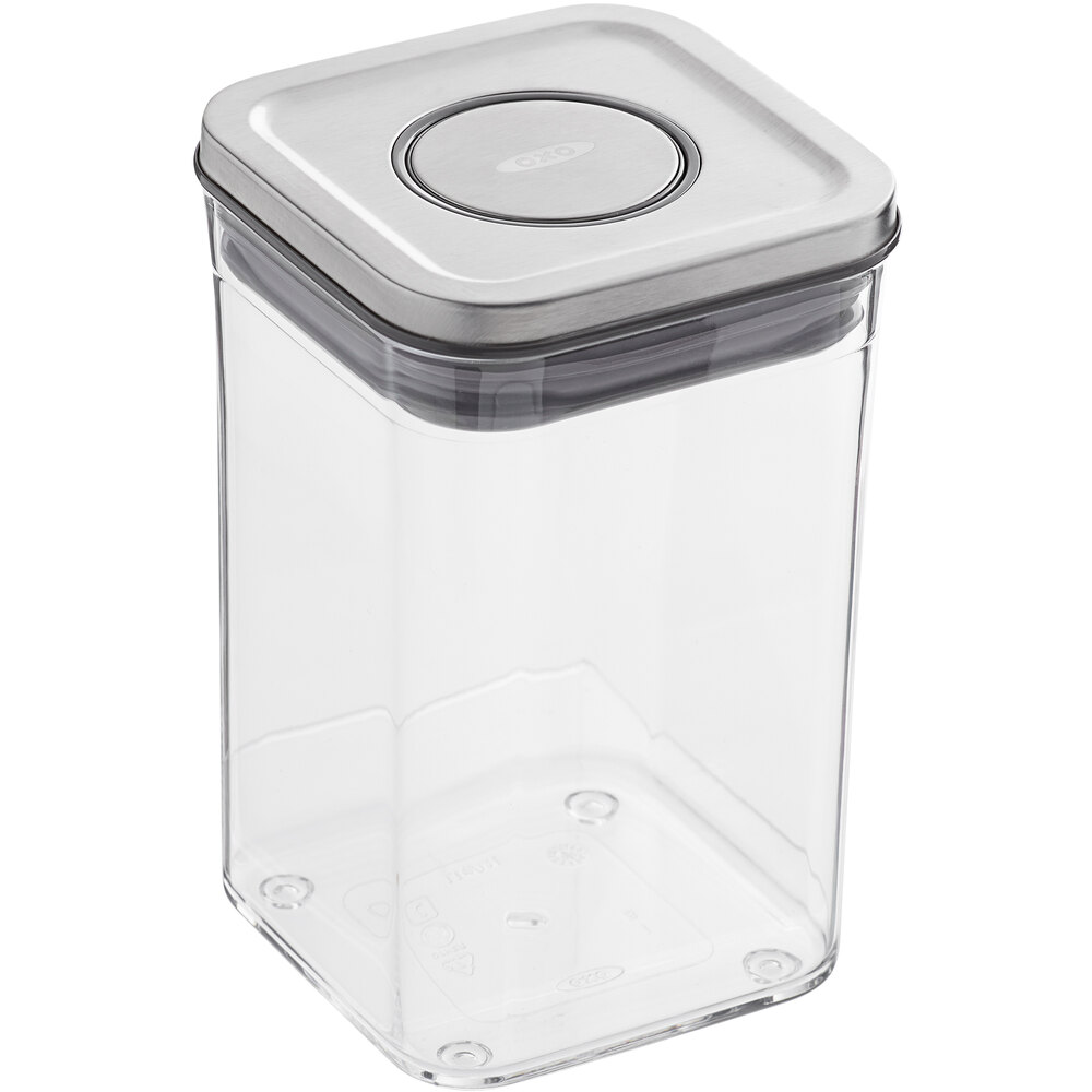 OXO 3118400 1.1 Qt. / 1 Liter Steel POP Small Square Short Container