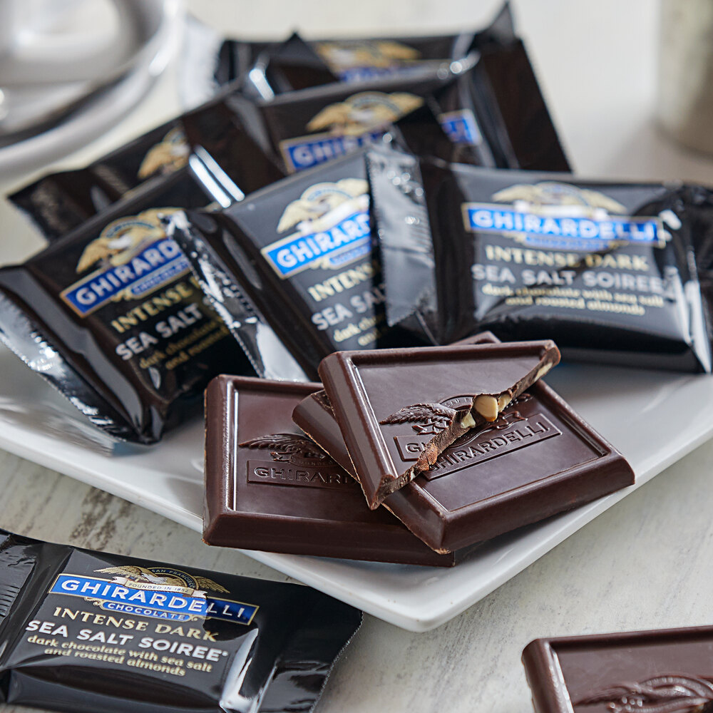 Ghirardelli Intense Dark IndividuallyWrapped Sea Salt Soiree Squares