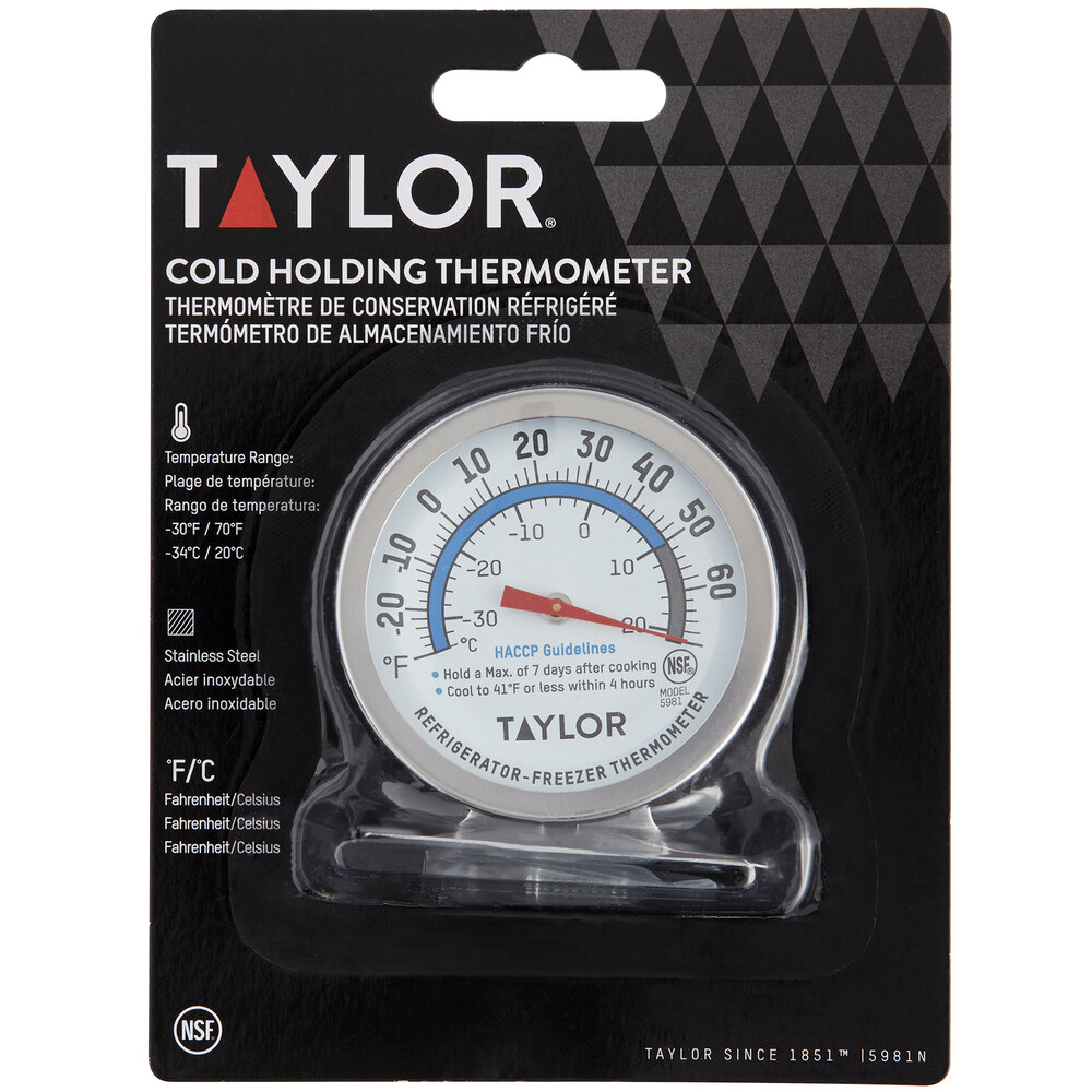 Taylor 5981N 2" Dial Professional Refrigerator / Freezer Thermometer