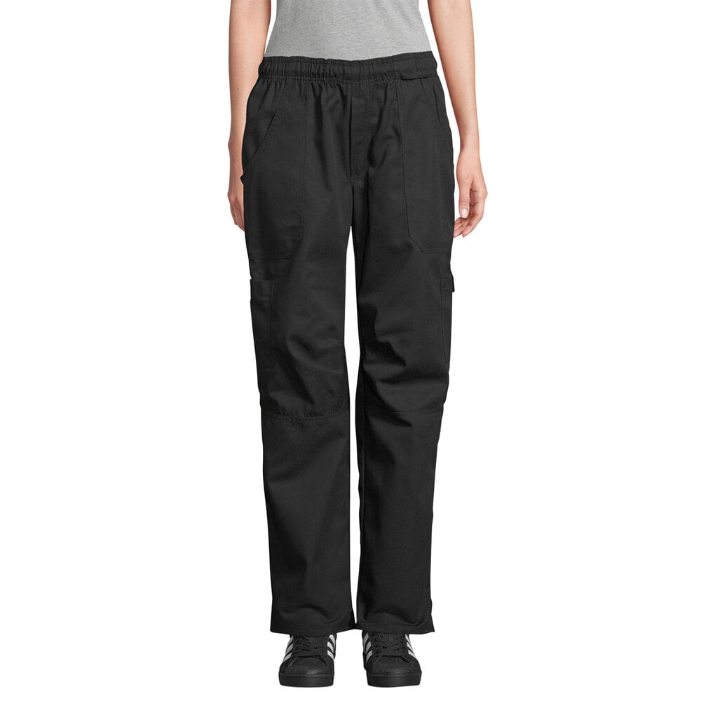 Threads 4102 Unisex Black Customizable Grunge Cargo Chef Pants S
