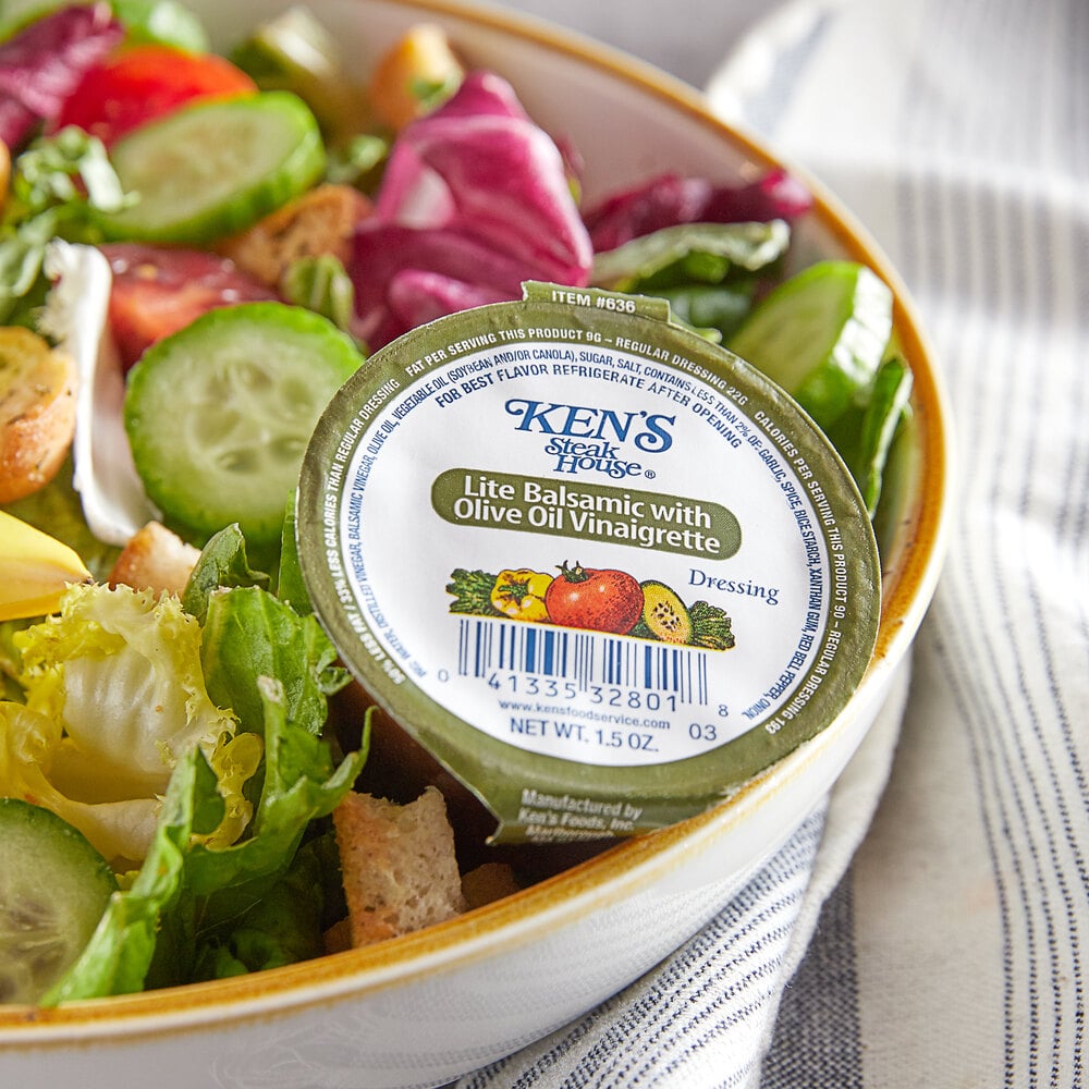 Ken's Foods 1.5 oz. Lite Balsamic with Olive Oil Vinaigrette Dressing
