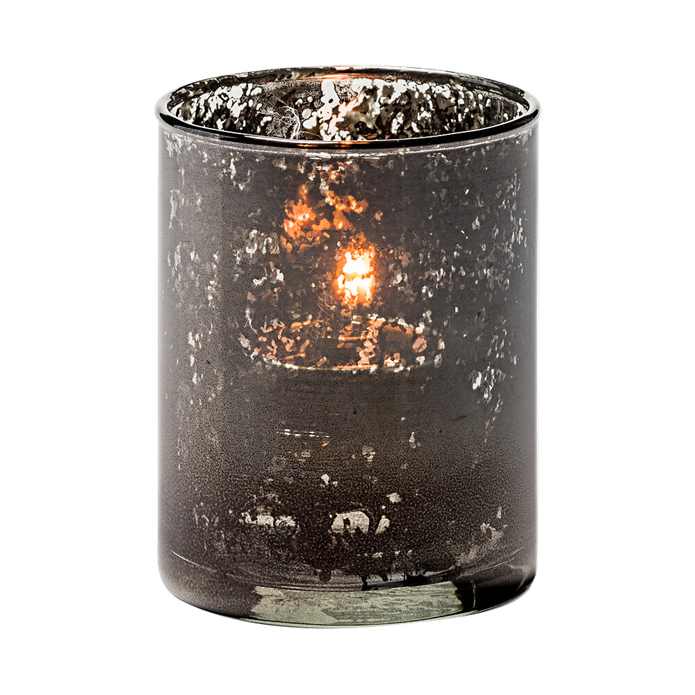 Hollowick 5176ABK Antique Black Glass Cylinder Tealight