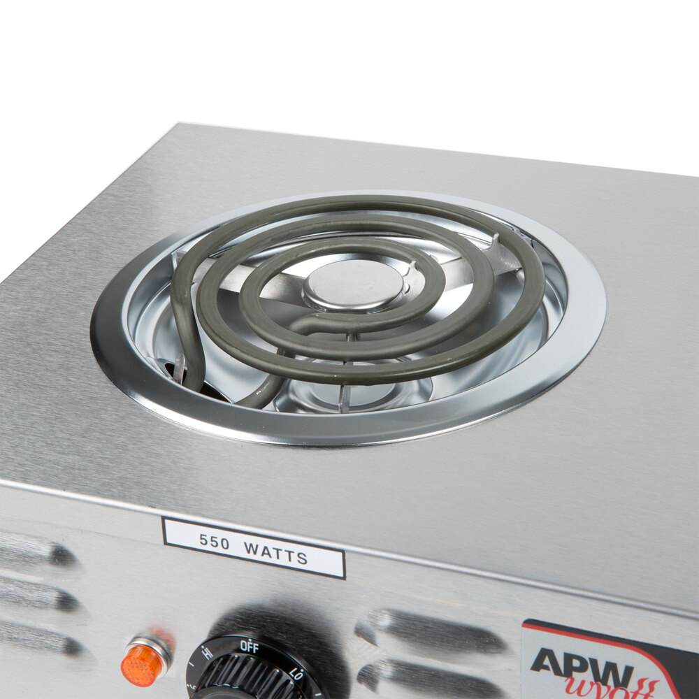 APW Wyott CP2A Champion Double Open Burner Portable Electric Hot Plate 120V, 1800W